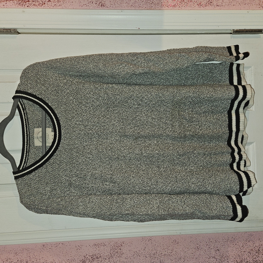 Gray Sweater with Black Accents